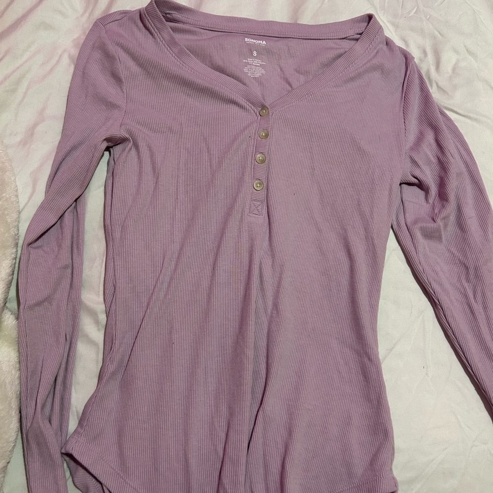 Sonoma Women's Purple Button Down Shirt